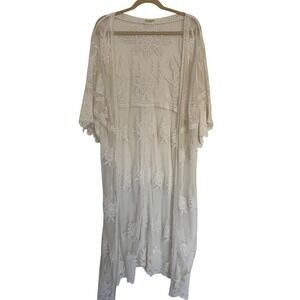 NWOT Anna-Kaci California White Lace Sheer Long Kimono Whimsifairy Cottagecore